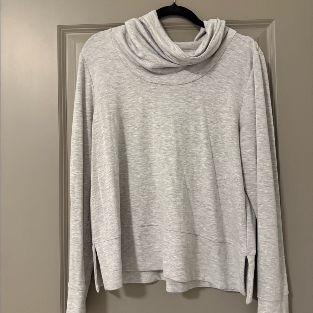 Yogalicious Light Gray Cowl Neck Hoodie